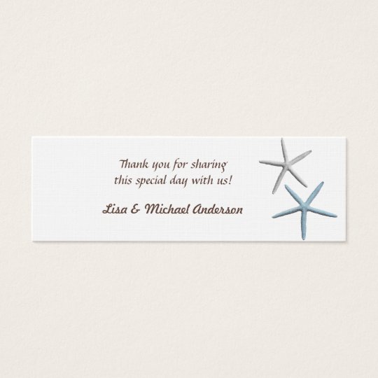 Starfish Favour Tag Thank You Cards