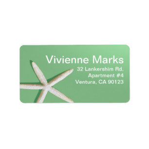 Starfish Fingers Beach   mint green Label