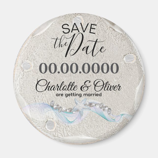 Starfish Gem Wedding Save the Date Magnet (Front)