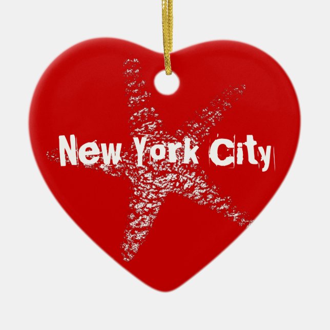 Starfish Heart Ornament NYC or (Feature Your Town) (Front)