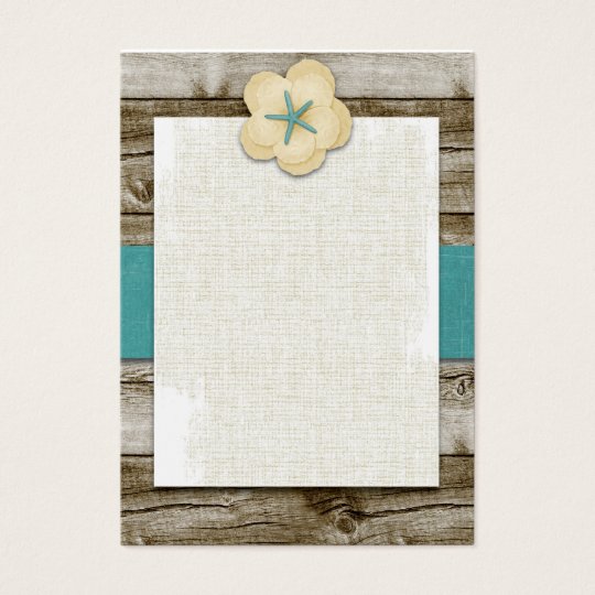 Starfish Hibiscus Vintage Wood Business Card