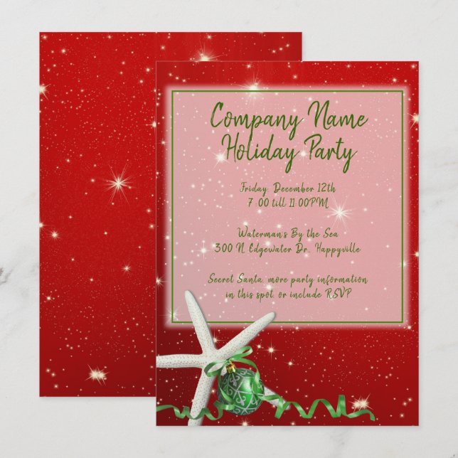 Starfish Holiday Office Party Red Green (Front/Back)