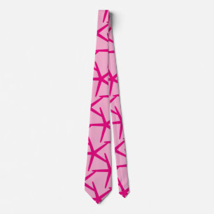 Starfish Hot Pink Nautical Beach Style Colorful Tie
