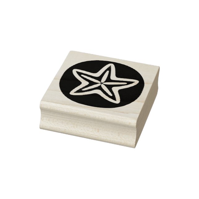Starfish in Black Circle Rubber Stamp (Stamp)