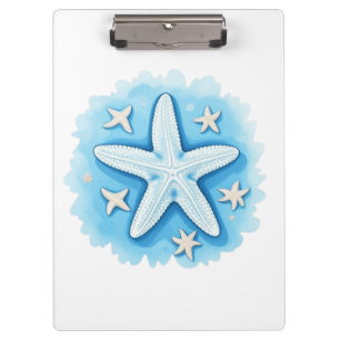 Starfish in Blue Clipboard