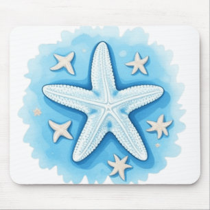 Starfish in Blue Mouse Mat