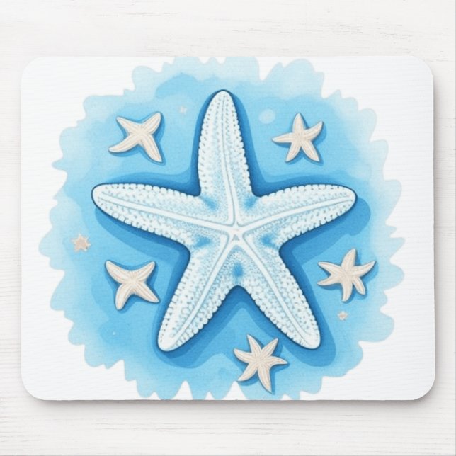 Starfish in Blue Mouse Mat (Front)