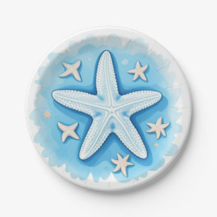 Starfish in Blue Paper Plate