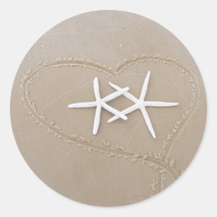 Starfish in Heart Sticker