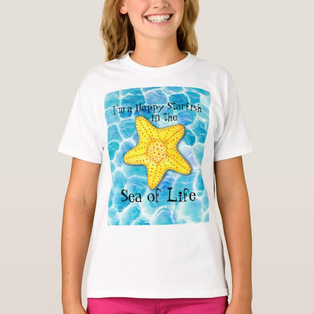 Starfish in Ocean "Sea of Life" T-Shirt (Front)