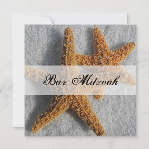 Starfish in the Sand Beach Bar Mitzvah Invitation