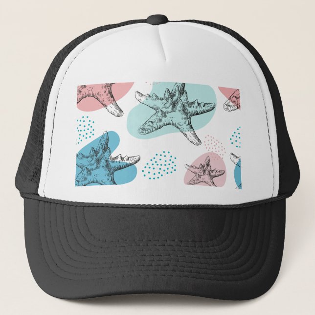 Starfish in trendy colours elegant pattern trucker hat (Front)