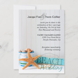 Starfish Informal Beach Wedding Invitation