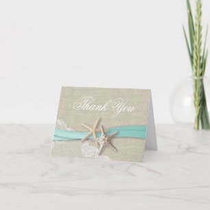Starfish Lace and Ribbon Thank You Card