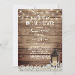 Starfish & Lantern Rustic Floral Bridal Shower Invitation