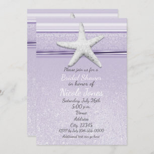 Starfish Lavender Purple Elegant Beach Invitations