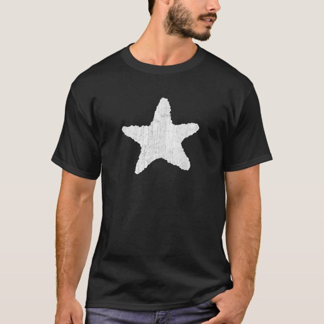 Starfish Lovers Girls Boys Distressed Starfish Gra T-Shirt (Front)