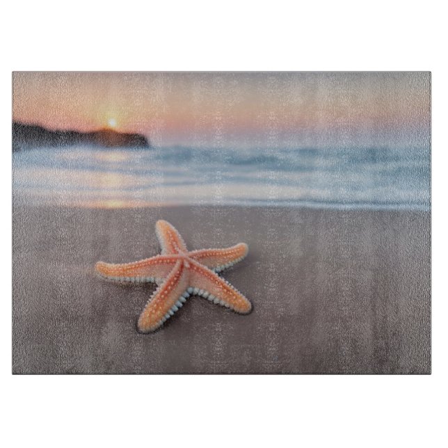 Starfish Lying on a Beach Cutting Board (Front)