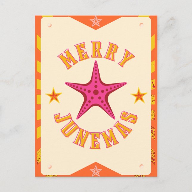 Starfish Merry Junemas Postcard (Front)