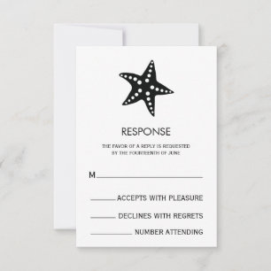 Starfish Minimalist Wedding Response Card