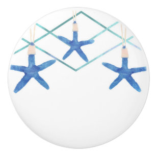 Starfish & Modern Lines Elegant Beach Custom Ceramic Knob