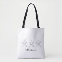 Starfish Monogram Cute Nautical Black White Pretty