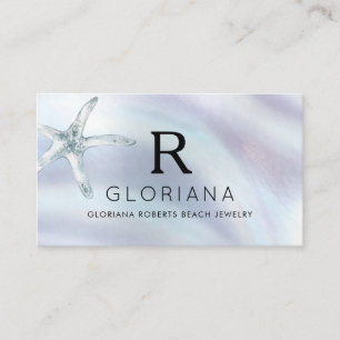 Starfish Mother of Pearl Monogram Logo Business Card