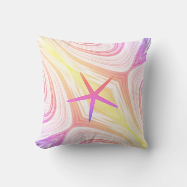 Starfish Multicolor Pink Abstract Mothers Day Cute Cushion (Front)