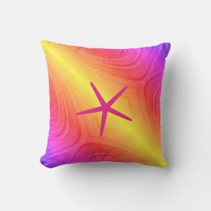 Starfish Multicolor Pink Yellow Artsy Mothers Day Cushion