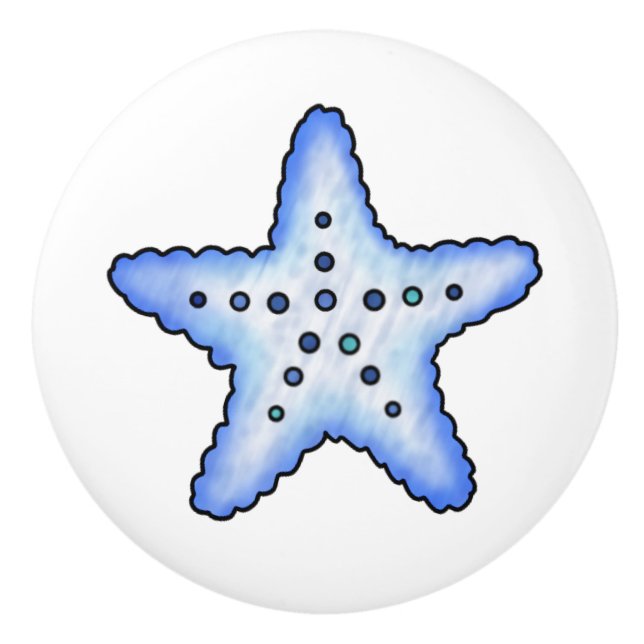 Starfish Nautical Beach House Ceramic Knob (Front)