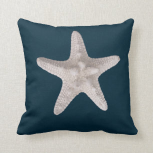 Starfish Nautical Beach Navy Blue Cushion