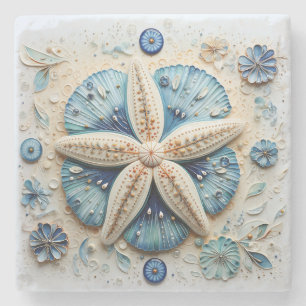 Starfish Nautical Coastal Beach Theme Stone Coaster