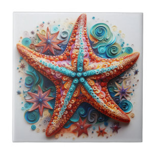 Starfish Nautical Coastal Beach Tile
