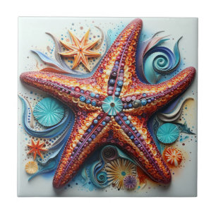 Starfish Nautical Coastal Beach Tile