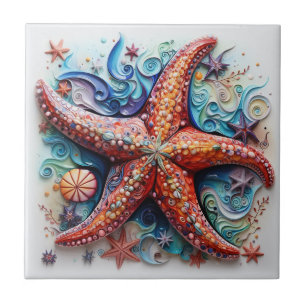 Starfish Nautical Coastal Beach Tile