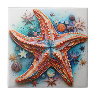 Starfish Nautical Coastal Beach Tile