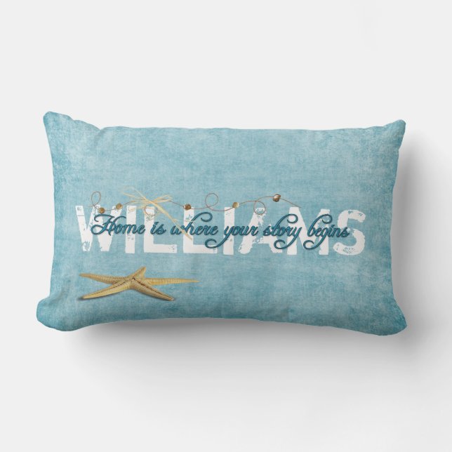 Starfish Nautical Name Lumbar Cushion (Front)