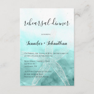 Starfish nautical rehearsal dinner invitations