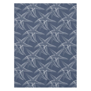 Starfish Navy Blue Beach Table Cloth
