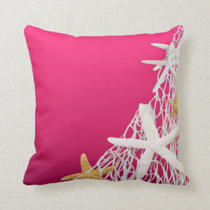 Starfish Netting Beach Wedding   fuschia Cushion