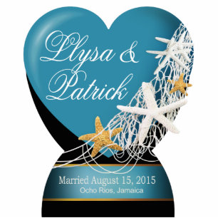 Starfish Netting Wedding CONTACT ME 2 PERSONALIZE Standing Photo Sculpture