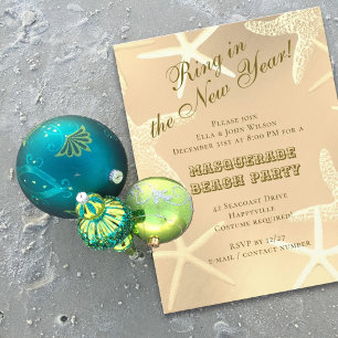 Starfish New Year's Eve Beach Party Invitation
