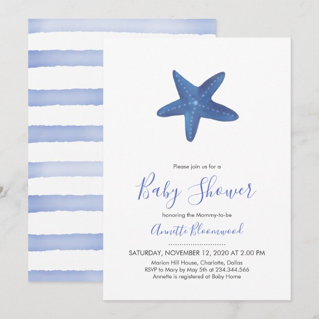 Starfish | Ocean Baby Shower Invitation (Front/Back)