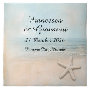Starfish Ocean Beach Faded Vintage Look Tile