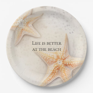 Starfish Ocean Beach Paper Plate