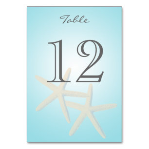 Starfish Ocean Dreams Table Number Card