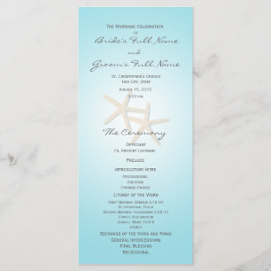 Starfish Ocean Dreams Wedding Program Programme