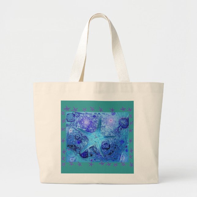* Starfish * Ocean * Squeezzbox Beach Bag * (Front)