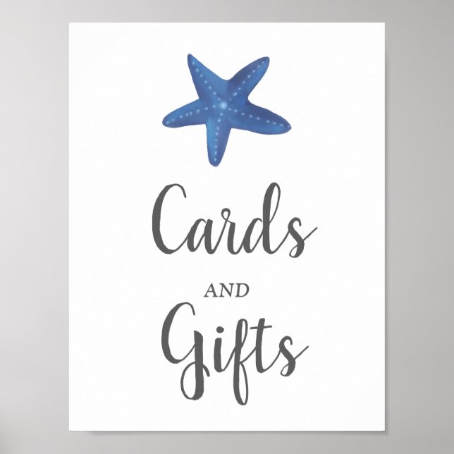 Starfish | Ocean Wedding Cards & Gifts Sign (Front)