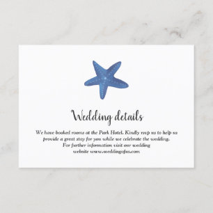Starfish Ocean Wedding Details Invitation